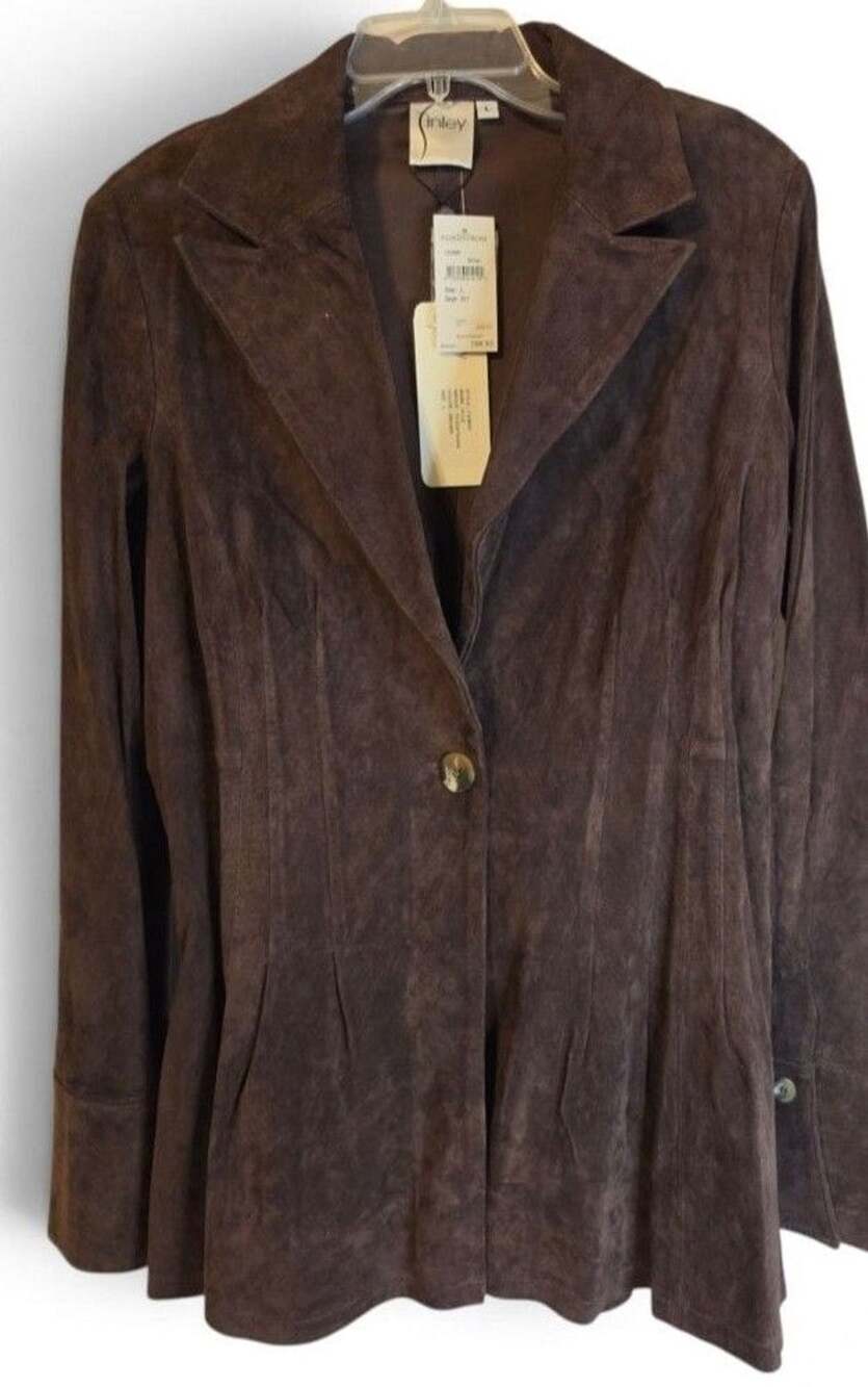 Finley Kyle Suede Jacket Size L Brown